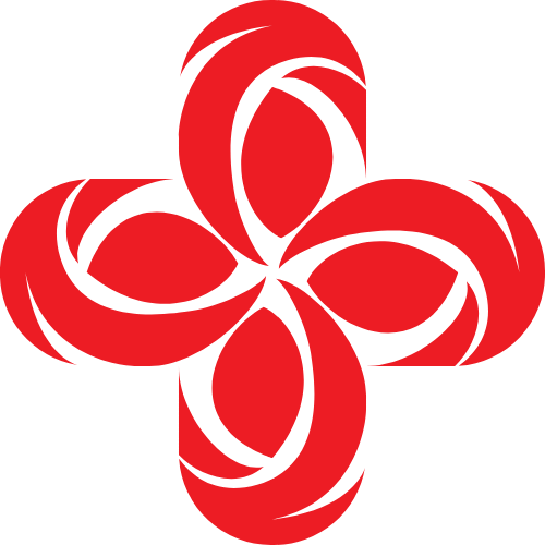 紅色花紋圖形矢量logo